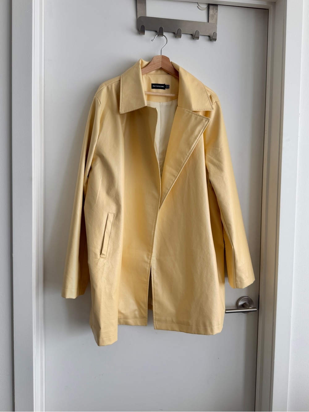 Pretty Little Thing Pale Yellow Trench